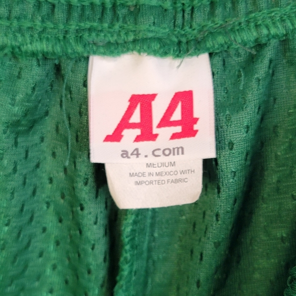 A4 Zephyr No-Snag A4 Technical Fabric Vintage Y2K Green Mesh Activewear Shorts L - Picture 8 of 12